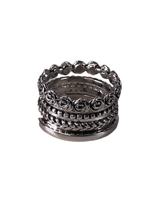 R Sterling multi band ring