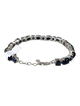 R Sterling hinged multi stone bracelet