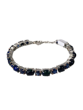 R Sterling hinged multi stone bracelet