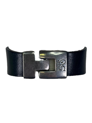R sterling plate leather bracelet