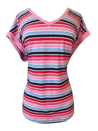 R linen blend striped