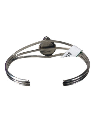 R Sterling teardrop stone bracelet cuff