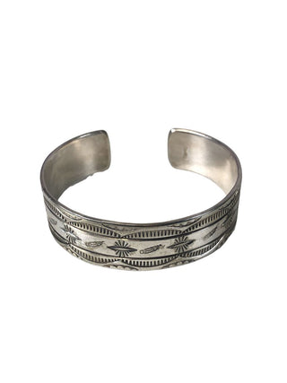 R Sterling stamped cuff bracelet