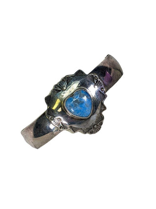 R sterling lapis heart cuff bracelet