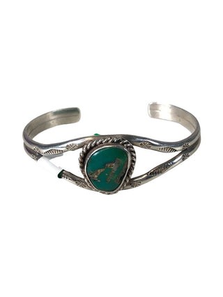 R Sterling stone cuff bracelet