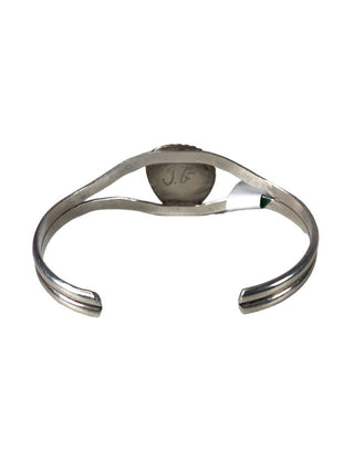 R Sterling stone cuff bracelet