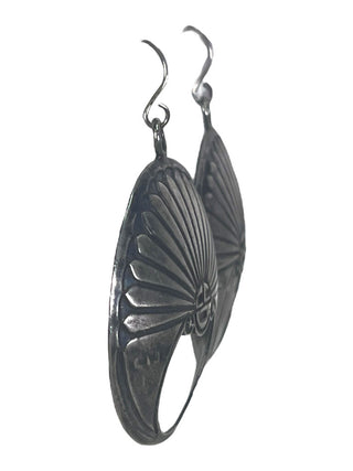 R sterling sunface concho earrings