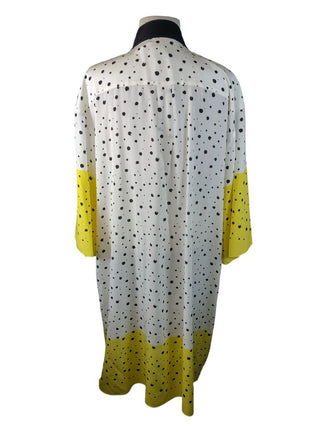 R Polka dot button front duster
