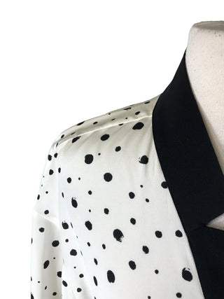 R Polka dot button front duster
