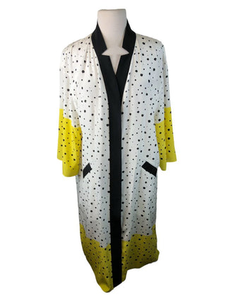 R Polka dot button front duster