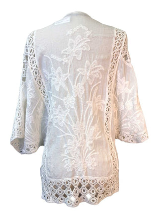R Crochet w/Embroidery Open Front