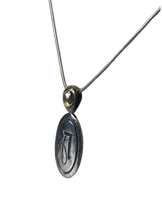 R Sterling/18K Initial necklace