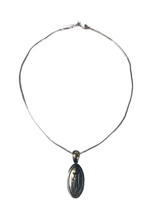 R Sterling/18K Initial necklace