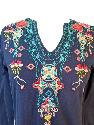 R Embroidered Tunic Top