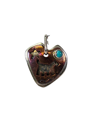 R sterling & copper heart pendant