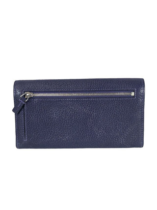 R Leather flap wallet