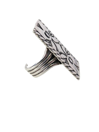 R SS Stamped Rect Ring