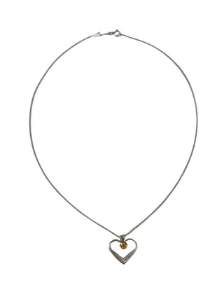R Sterling heart necklace w/ stonr