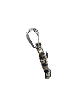 R sterling multi stone heart pendant
