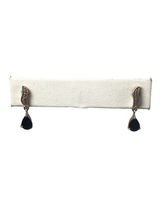 R Sterling teardrop stone earrings