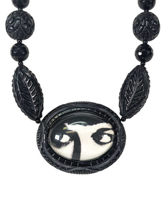 R Resin and Bead Necklace