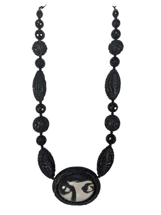 R Resin and Bead Necklace