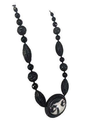 R Resin and Bead Necklace