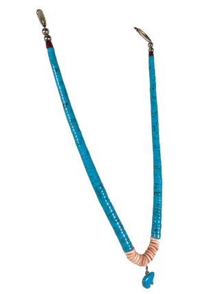 R Heishi necklace w/ bear fetish