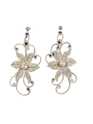 R Sterling floral earrings