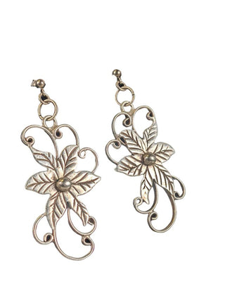 R Sterling floral earrings