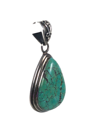 R Sterling stone pendant