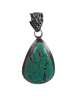 R Sterling stone pendant