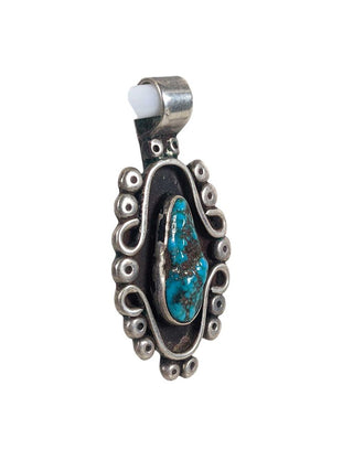 R Sterling stone pendant