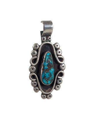 R Sterling stone pendant