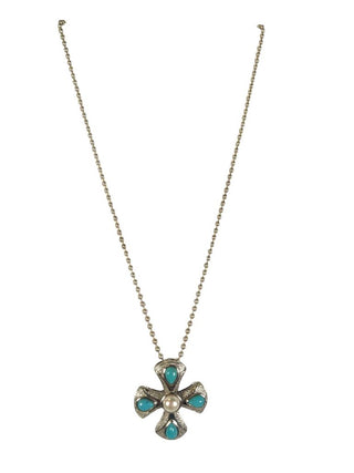 R Sterling stone/pearl necklace