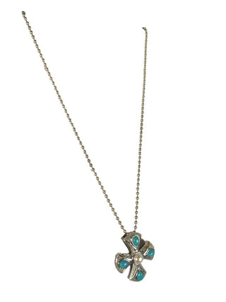 R Sterling stone/pearl necklace