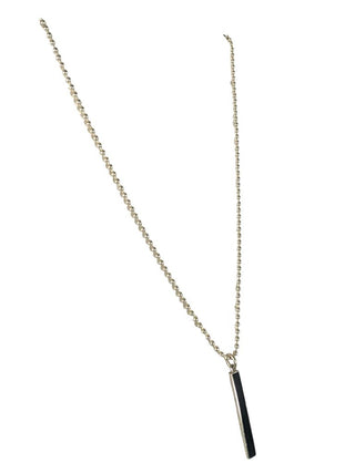 R Sterling inlaid stone bar necklace