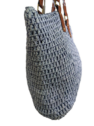R Straw Tote w/Small Pouch