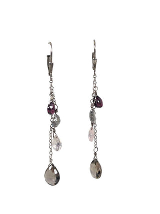 R Sterling wire wrapped briolette (4) earrings