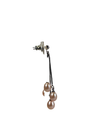 R Sterling pearl(3) dangle earrings