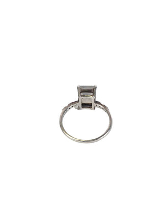 R Sterling rectangular stone ring