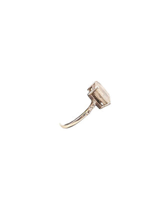 R Sterling rectangular stone ring