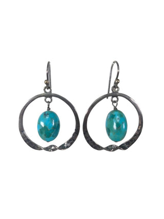 R sterling turquoise circle earrings
