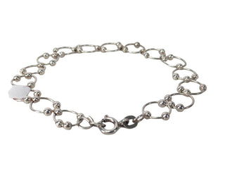 R sterling circle link bracelet