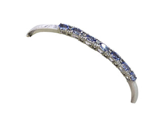 R sterling tanzanite hinge bangle