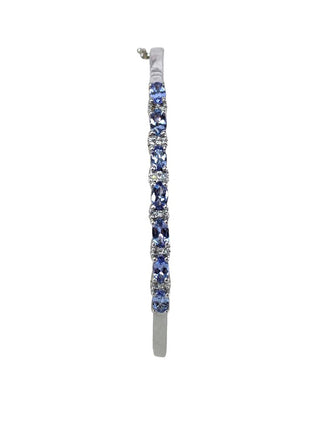 R sterling tanzanite hinge bangle