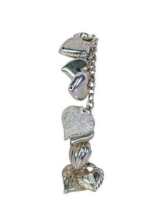 R sterling heart charm bracelet