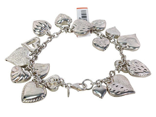 R sterling heart charm bracelet