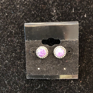 R Sterling stone post earrings