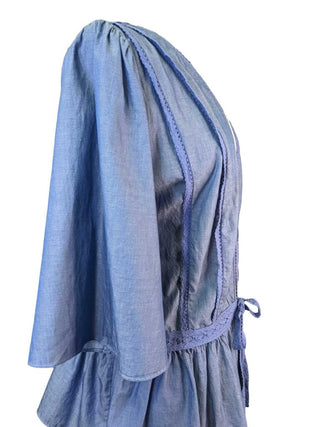 R NWT chambray tie front